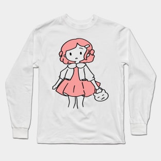 pinky confused girl Long Sleeve T-Shirt